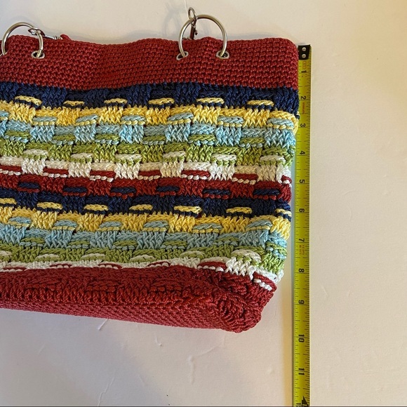 Cato Multi Color Crochet Style Shoulder Bag Purse - Picture 6 of 9